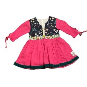 Cheeky Plum Pink Floral Gauze Tunic Top Size 4 NWOT USA Made Lightweight Lined